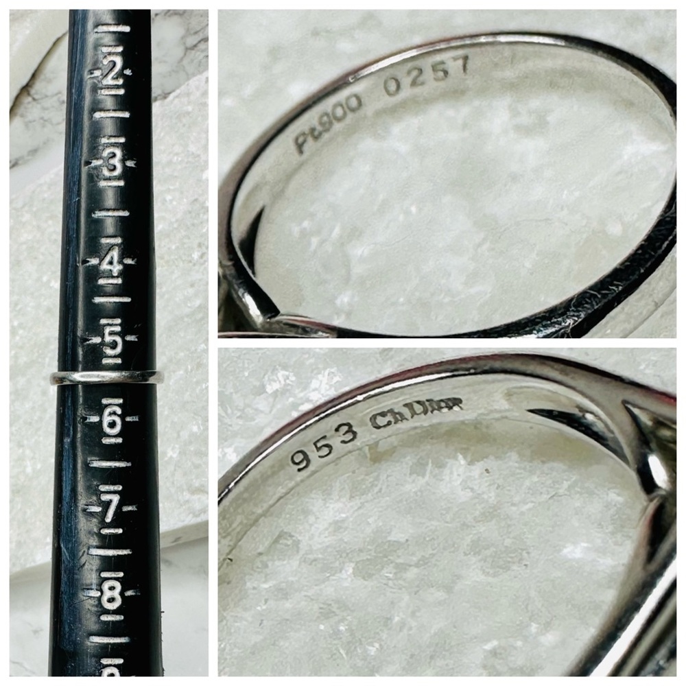 EUC Christian Dior PT900 Platinum .50 ct Diamond Ring - Picture 17 of 17